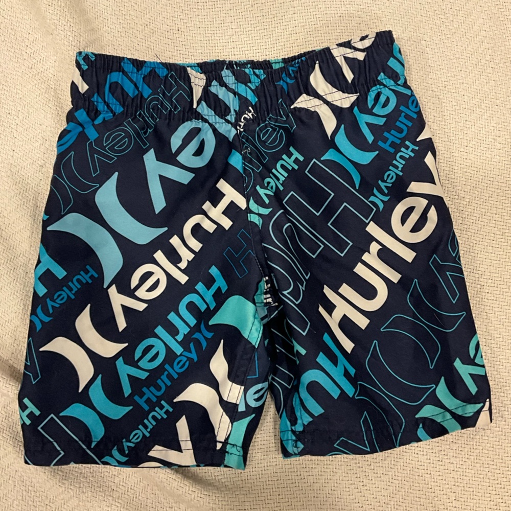 Boys Hurley Blue and White Swim Shorts Size 4